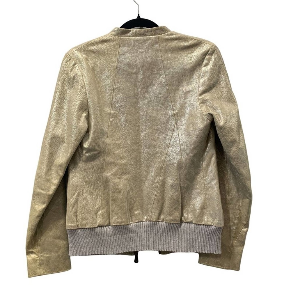 Doma Metallic Leather Motor Jacket Gold Silver Genuine Leather soft S - Picture 4 of 10